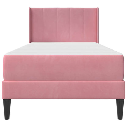 Struttura letto con materasso Rosa 100 x 200 cm Velluto | homemem39