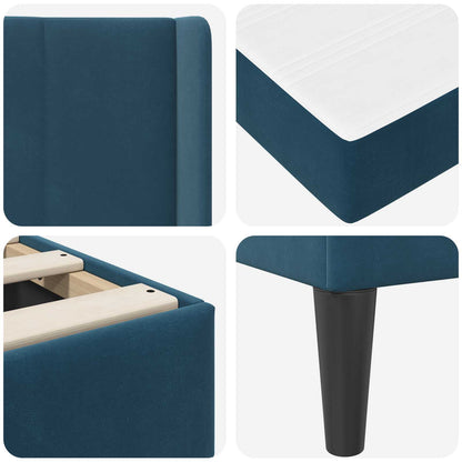 Struttura letto con materasso Blu 100 x 200 cm Velluto | homemem39