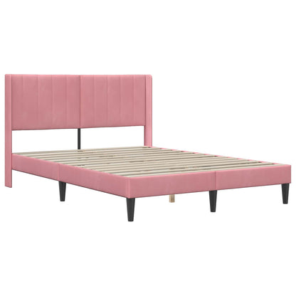 Struttura letto con materasso Rosa 120 x 190 cm Velluto | homemem39