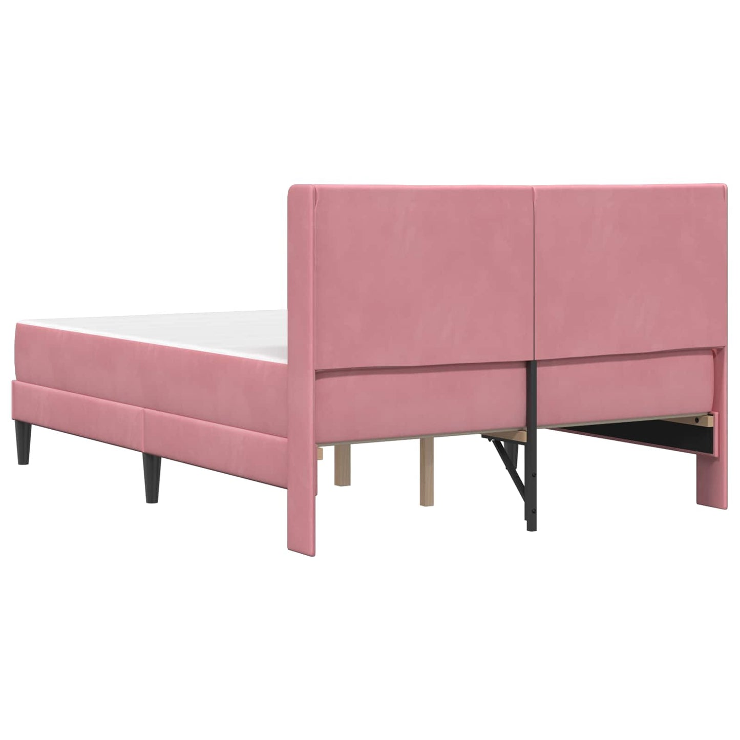 Struttura letto con materasso Rosa 120 x 190 cm Velluto | homemem39