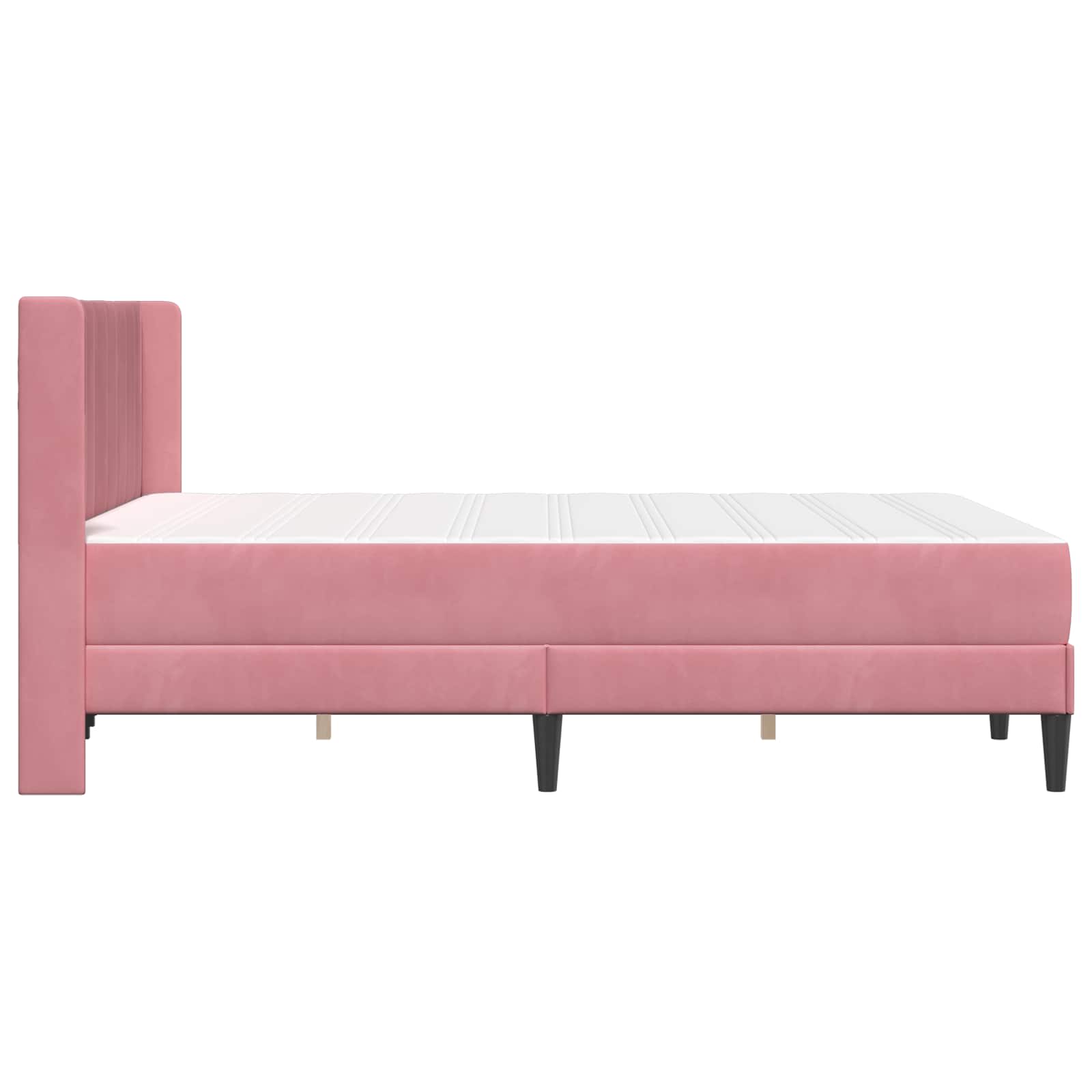 Struttura letto con materasso Rosa 120 x 190 cm Velluto | homemem39