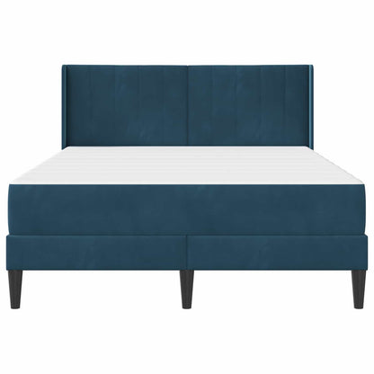 Struttura del letto con materasso Blu 120 x 190 cm Velluto
