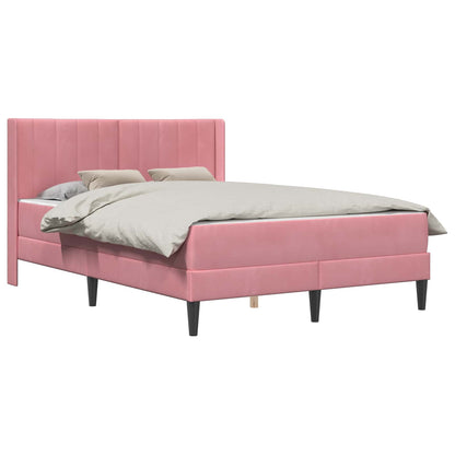 Struttura letto con materasso Rosa 120 x 200 cm Velluto | homemem39