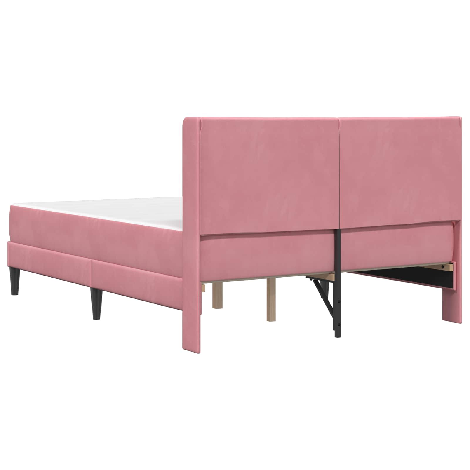 Struttura letto con materasso Rosa 120 x 200 cm Velluto | homemem39