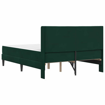 Struttura letto con materasso Verde Scuro 140 x 190 cm Velluto | homemem39