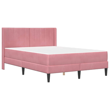 Struttura letto con materasso Rosa 140 x 190 cm Velluto | homemem39