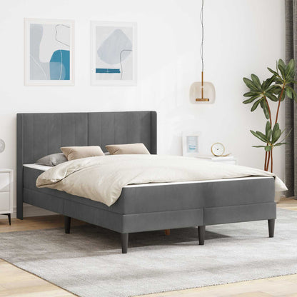 Struttura letto con materasso Grigio Scuro 140 x 200 cm Velluto | homemem39