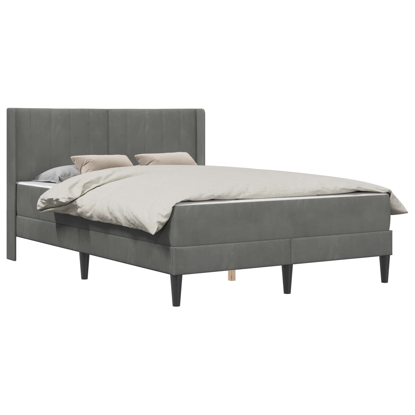 Struttura letto con materasso Grigio Scuro 140 x 200 cm Velluto | homemem39
