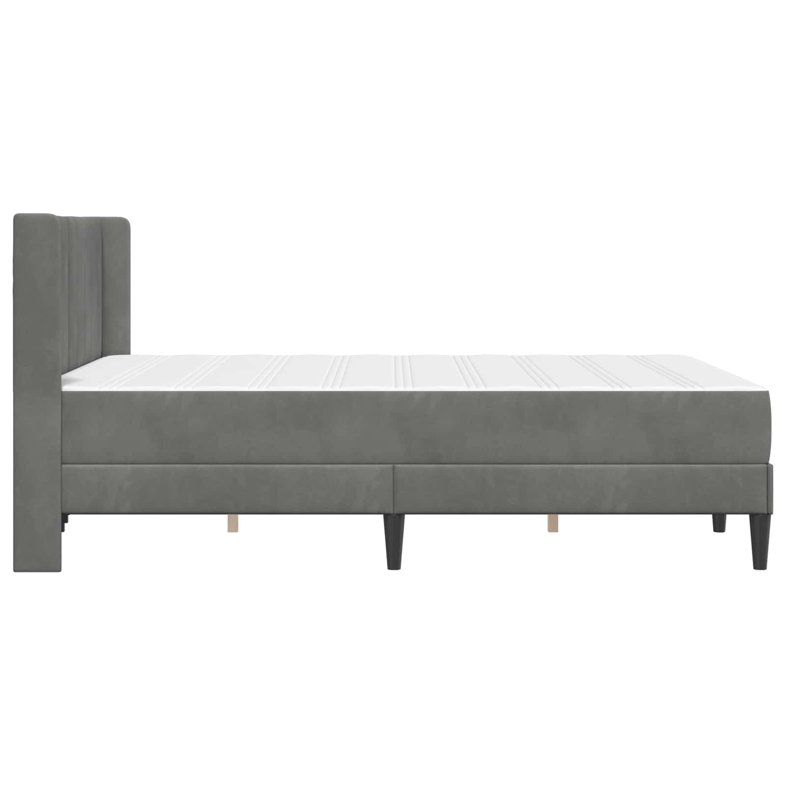 Struttura letto con materasso Grigio Scuro 140 x 200 cm Velluto | homemem39