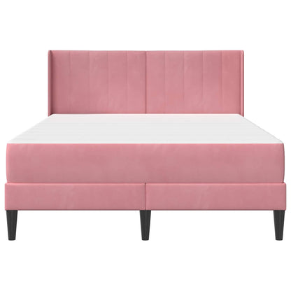 Struttura letto con materasso Rosa 140 x 200 cm Velluto | homemem39