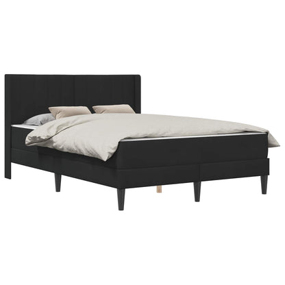 Struttura letto con materasso Nero 140 x 200 cm Velluto | homemem39