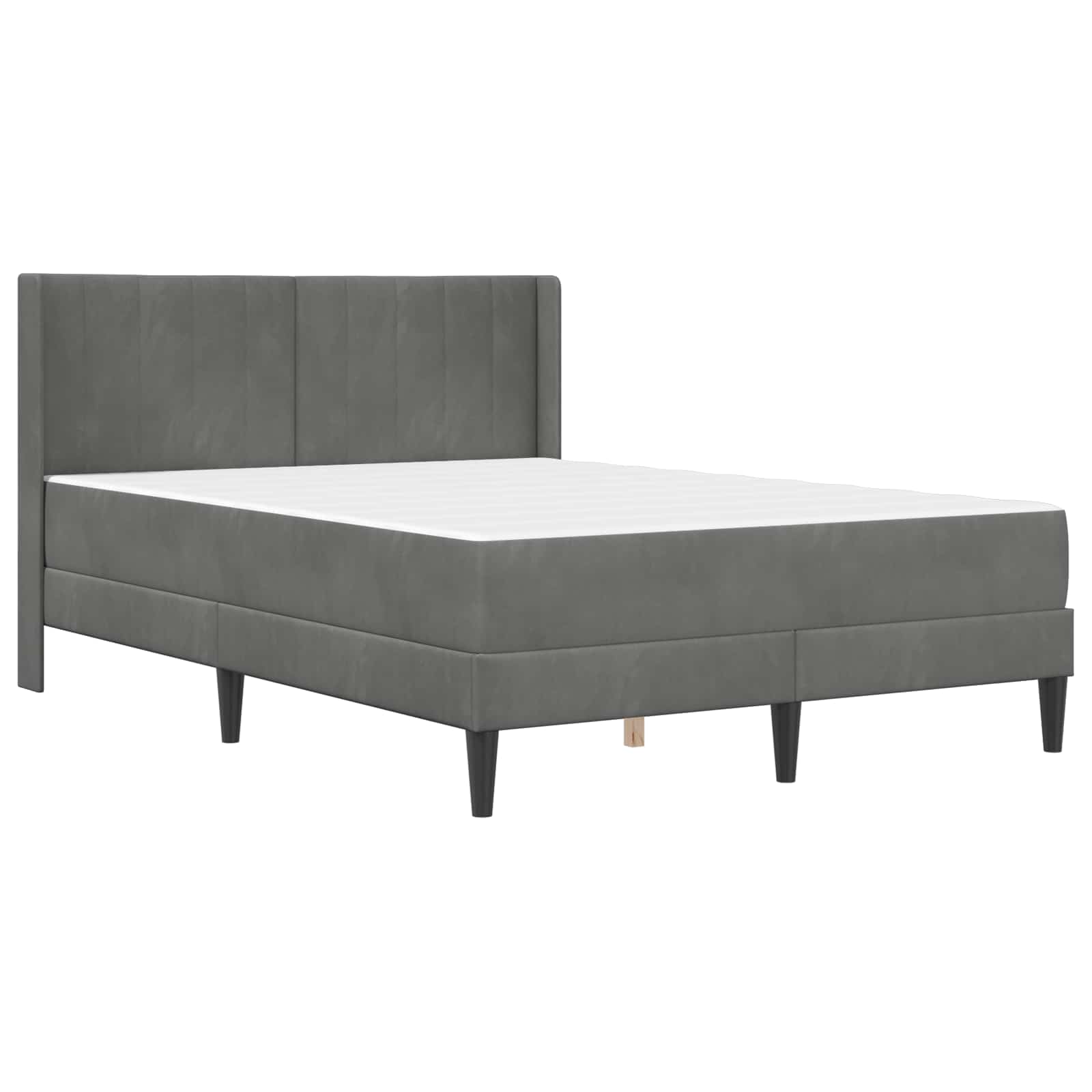 Struttura letto con materasso Grigio Scuro 160 x 200 cm Velluto | homemem39