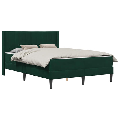 Struttura letto con materasso Verde Scuro 160 x 200 cm Velluto | homemem39