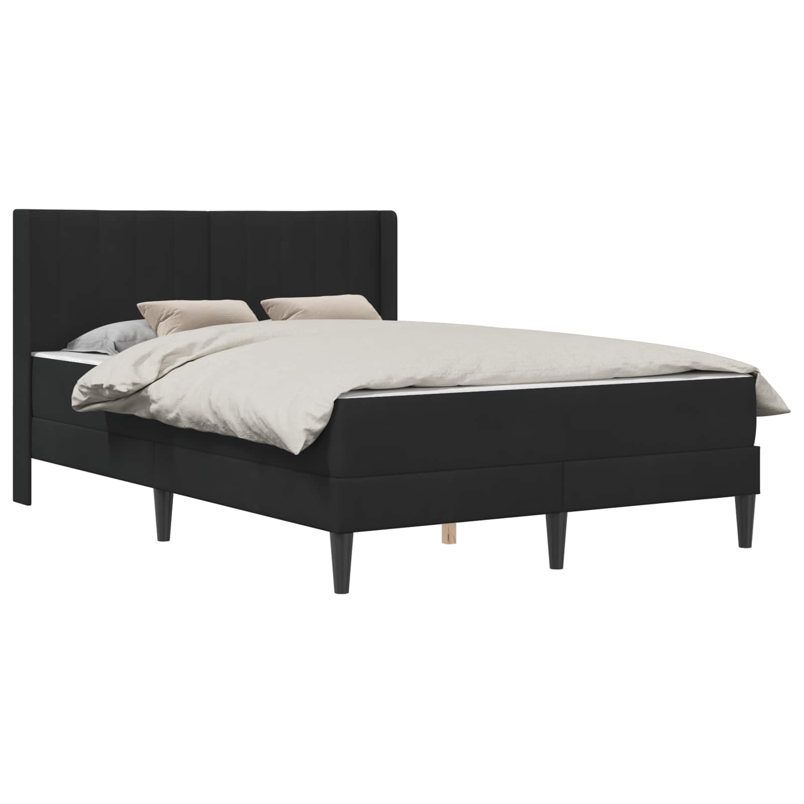 Struttura letto con materasso Nero 160 x 200 cm Velluto | homemem39