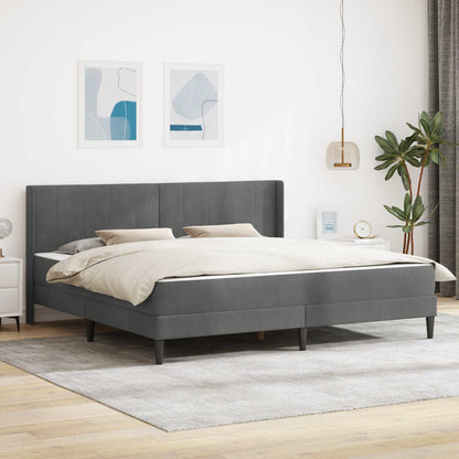 Struttura letto con materasso Grigio Scuro 180 x 200 cm Velluto | homemem39