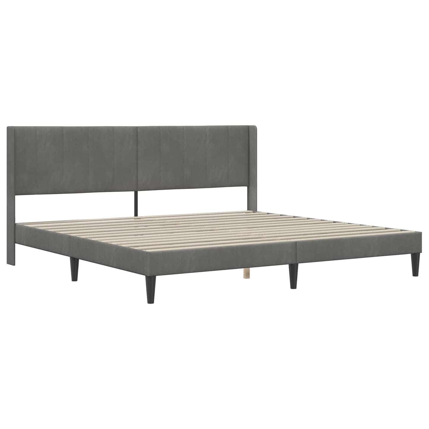 Struttura letto con materasso Grigio Scuro 180 x 200 cm Velluto | homemem39