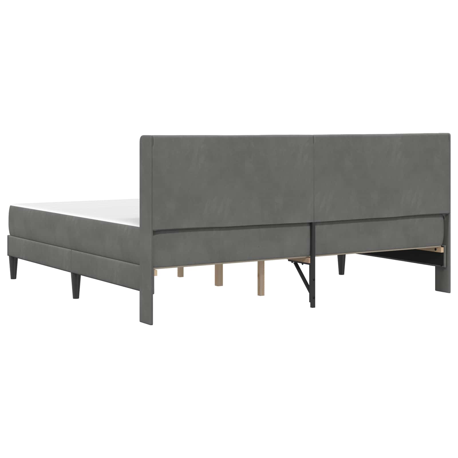 Struttura letto con materasso Grigio Scuro 180 x 200 cm Velluto | homemem39