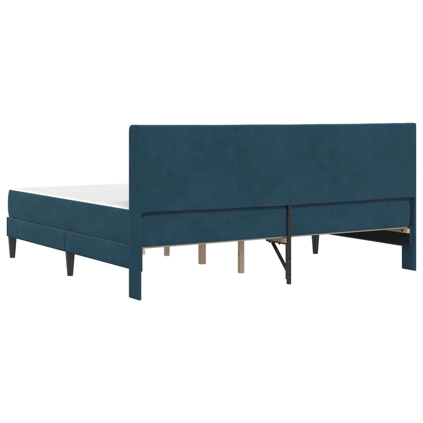Struttura del letto con materasso Blu 180 x 200 cm Velluto