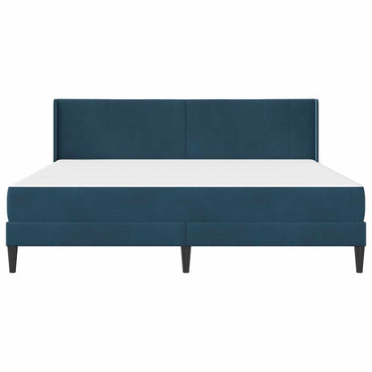 Struttura del letto con materasso Blu 180 x 200 cm Velluto