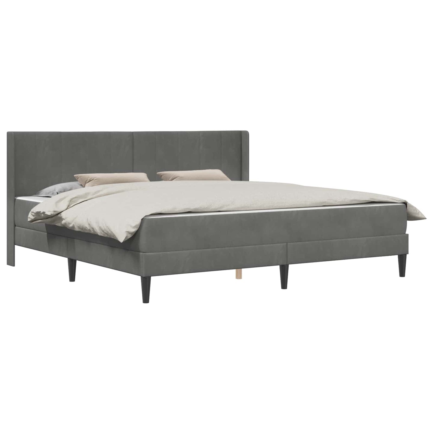 Struttura letto con materasso Grigio Scuro 200 x 200 cm Velluto | homemem39