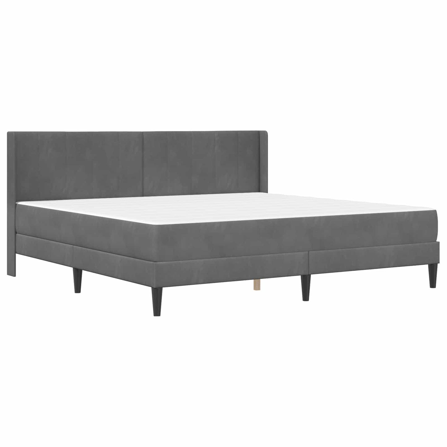 Struttura letto con materasso Grigio Scuro 200 x 200 cm Velluto | homemem39