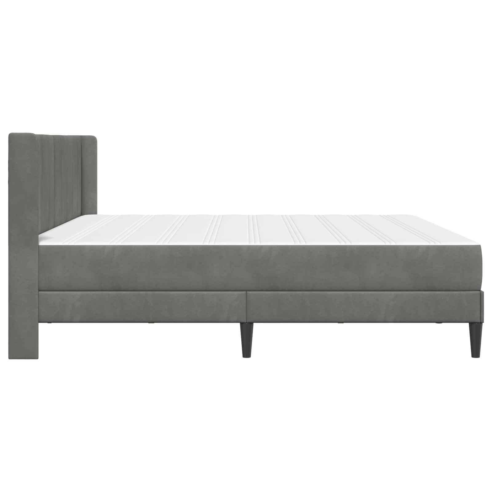 Struttura letto con materasso Grigio Scuro 200 x 200 cm Velluto | homemem39