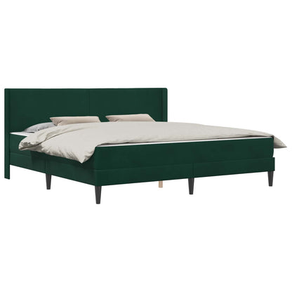 Struttura letto con materasso Verde Scuro 200 x 200 cm Velluto | homemem39