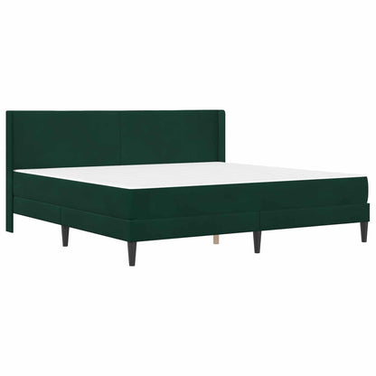 Struttura letto con materasso Verde Scuro 200 x 200 cm Velluto | homemem39