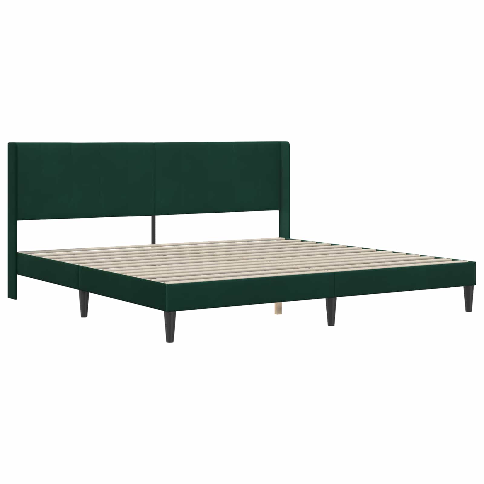 Struttura letto con materasso Verde Scuro 200 x 200 cm Velluto | homemem39