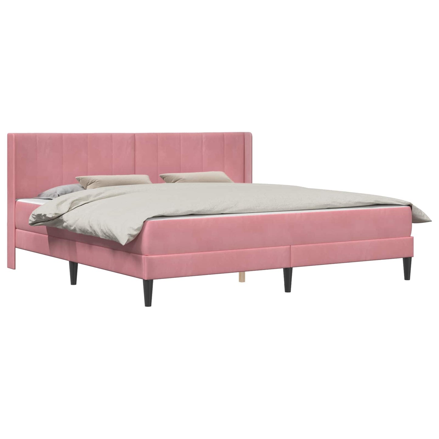 Struttura letto con materasso Rosa 200 x 200 cm Velluto