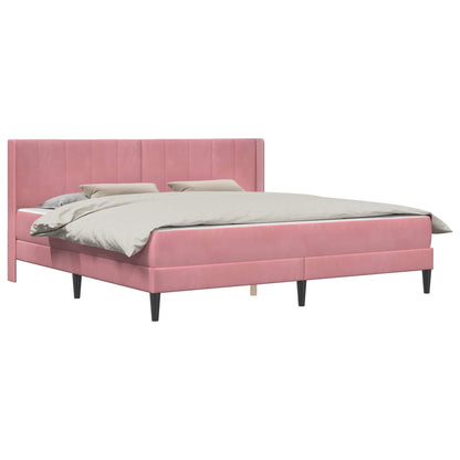 Struttura letto con materasso Rosa 200 x 200 cm Velluto
