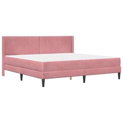 Struttura letto con materasso Rosa 200 x 200 cm Velluto | homemem39