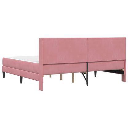 Struttura letto con materasso Rosa 200 x 200 cm Velluto | homemem39