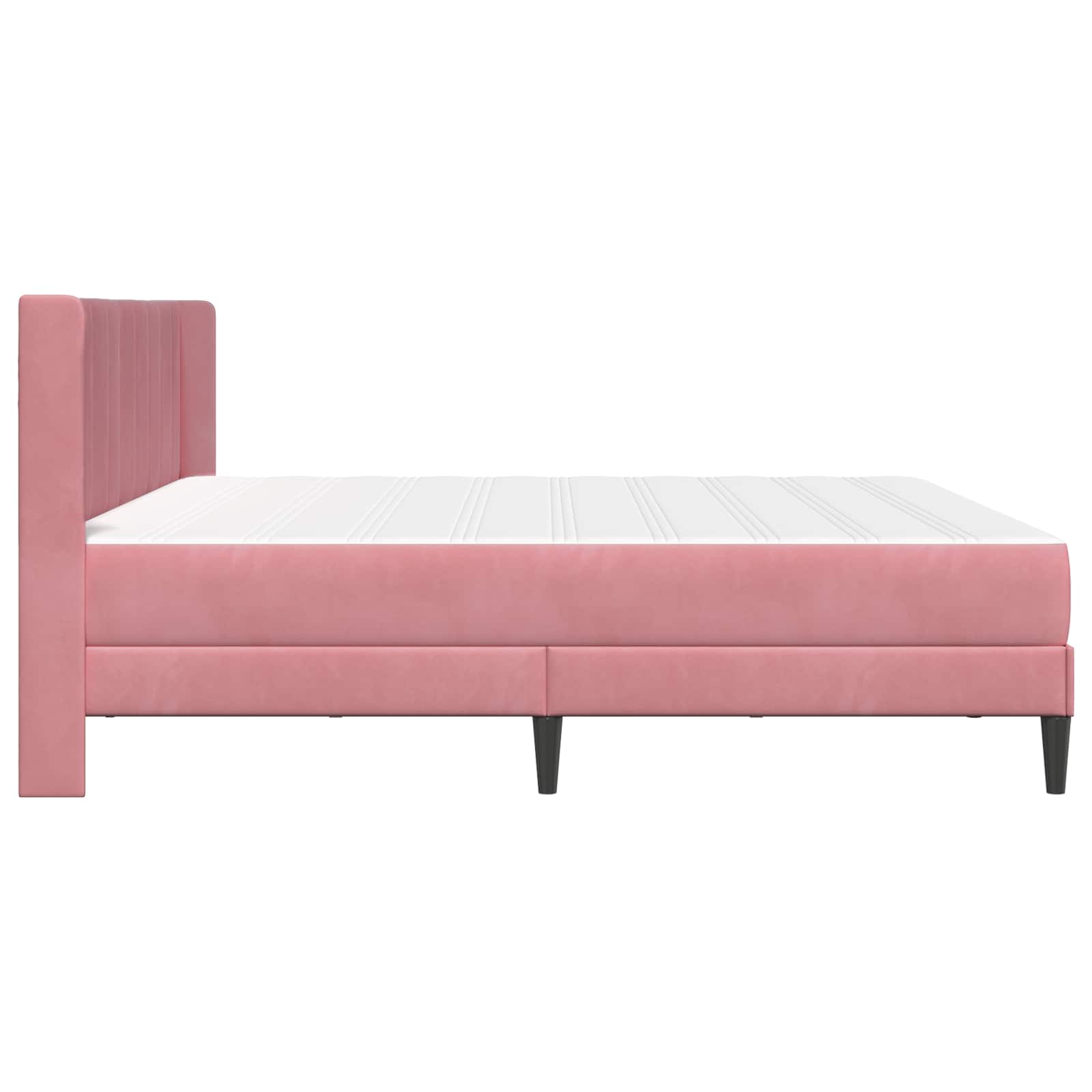 Struttura letto con materasso Rosa 200 x 200 cm Velluto | homemem39