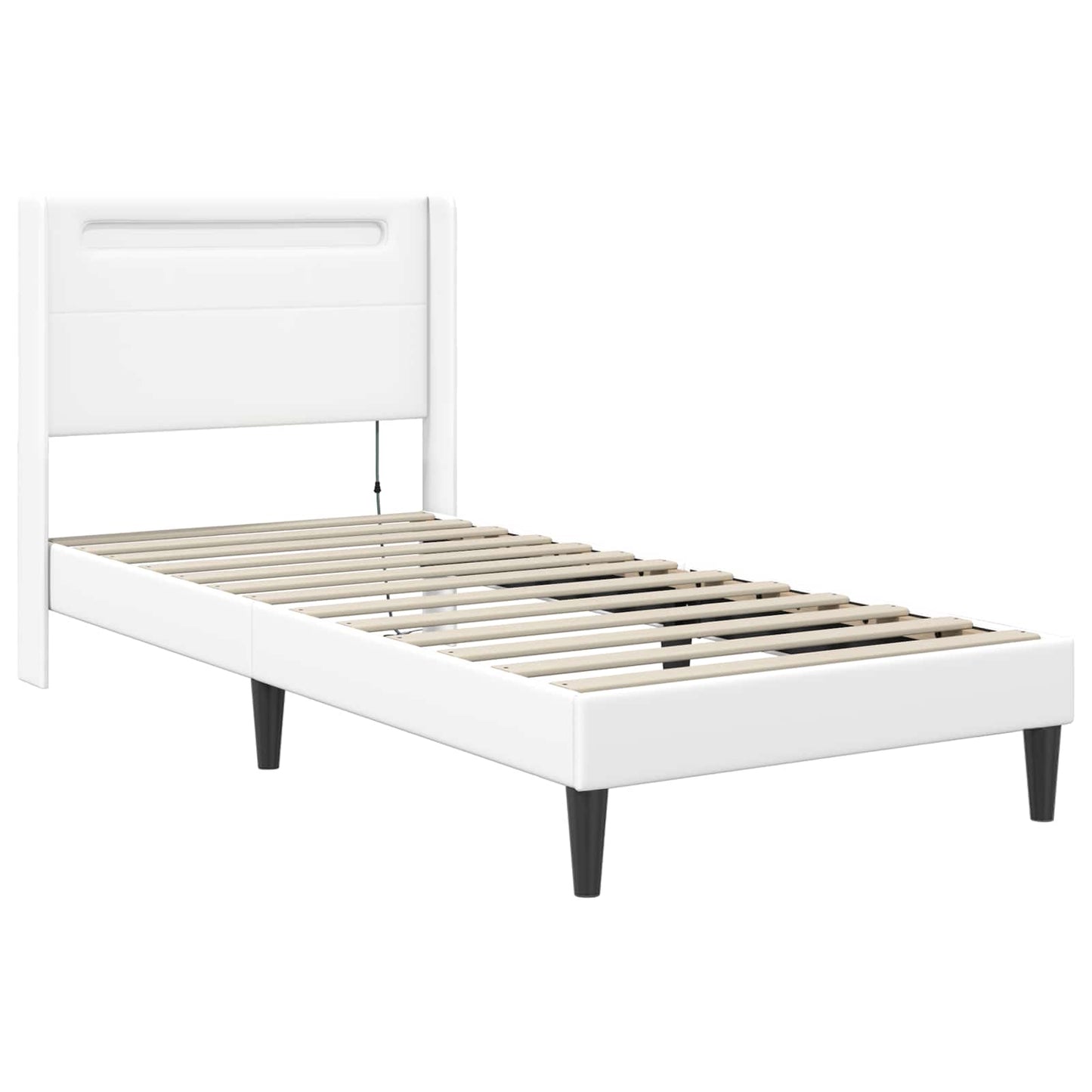 Struttura letto con materasso Bianco 80 x 200 cm Similpelle | homemem39
