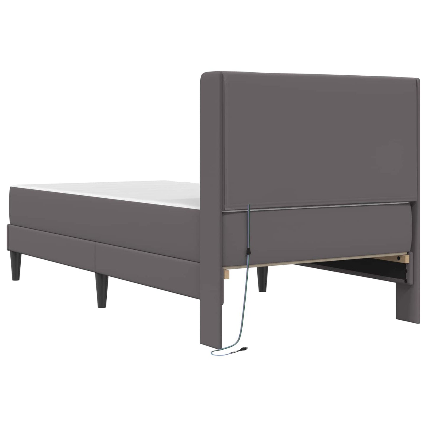 Struttura letto con materasso Grigio 90 x 190 cm Similpelle | homemem39