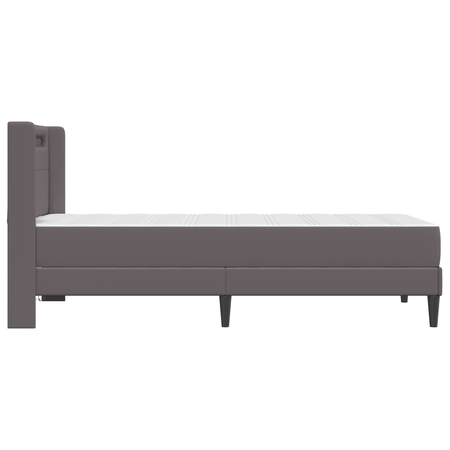 Struttura letto con materasso Grigio 90 x 190 cm Similpelle | homemem39