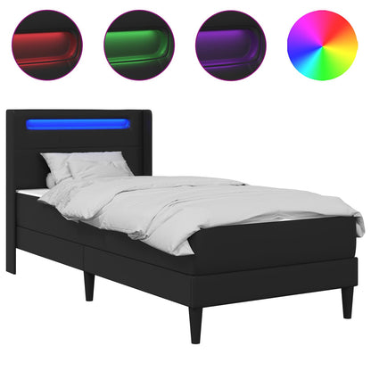 Struttura letto con materasso Nero 90 x 190 cm Similpelle | homemem39