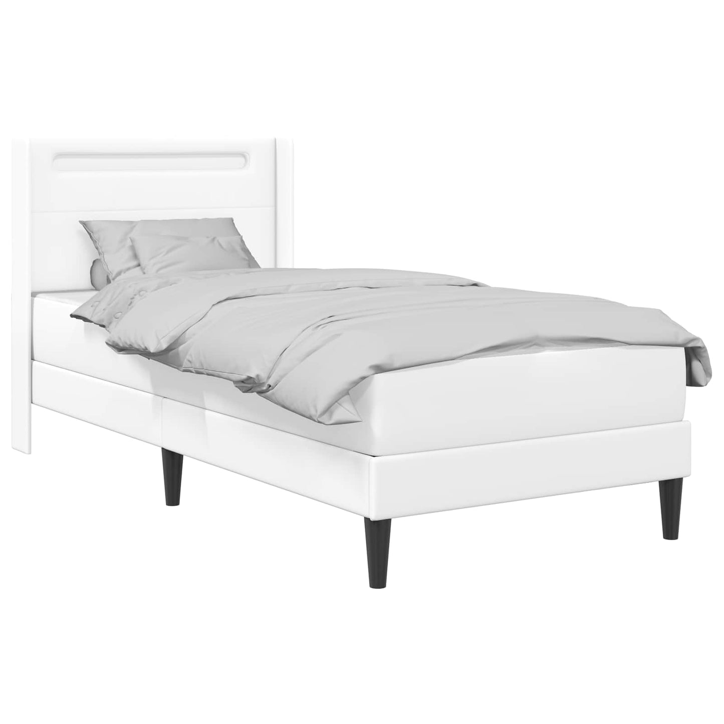 Struttura letto con materasso Bianco 90 x 190 cm Similpelle | homemem39
