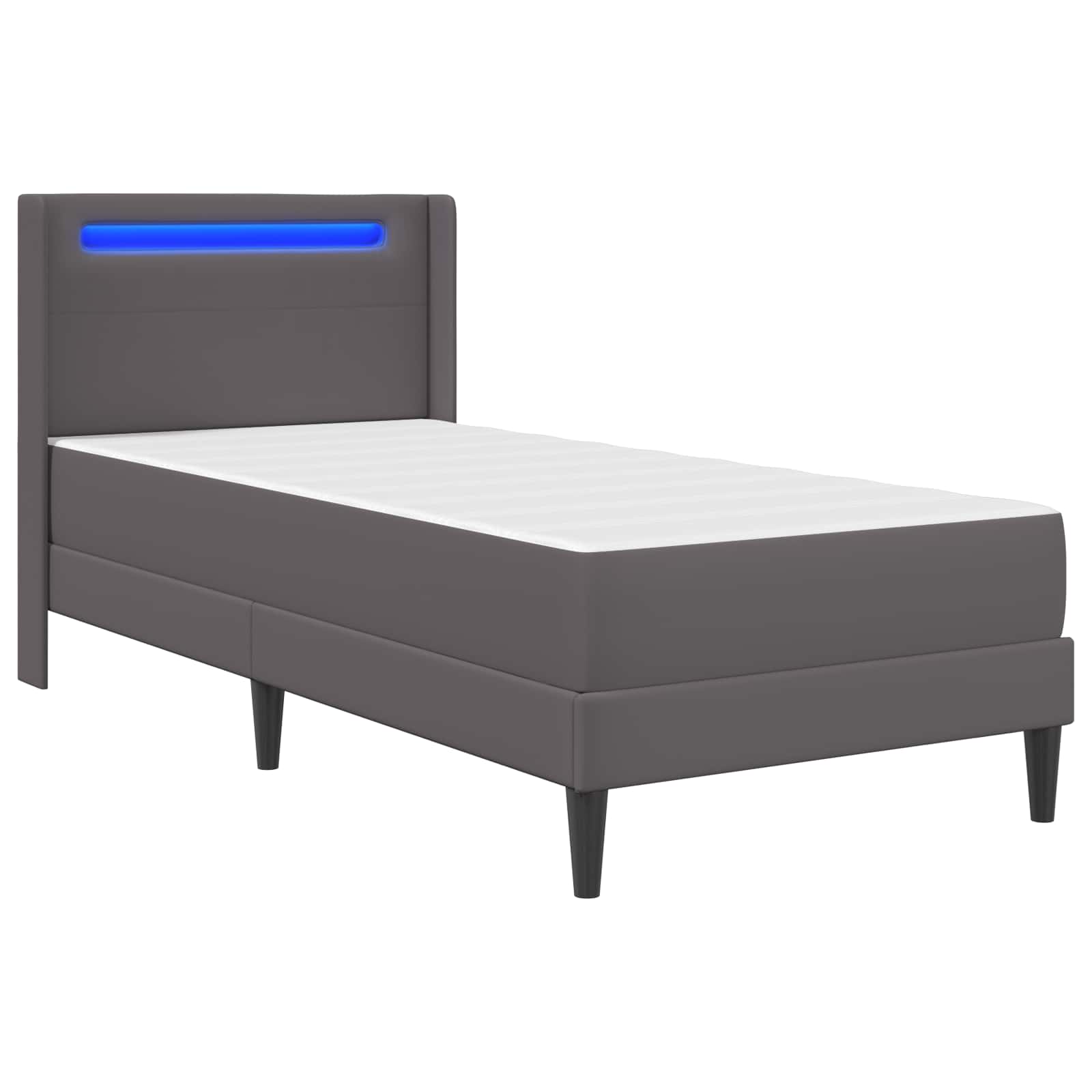 Struttura letto con materasso Grigio 90 x 200 cm Similpelle | homemem39