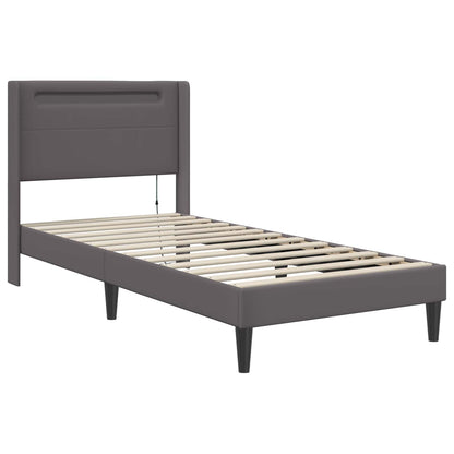 Struttura letto con materasso Grigio 90 x 200 cm Similpelle | homemem39