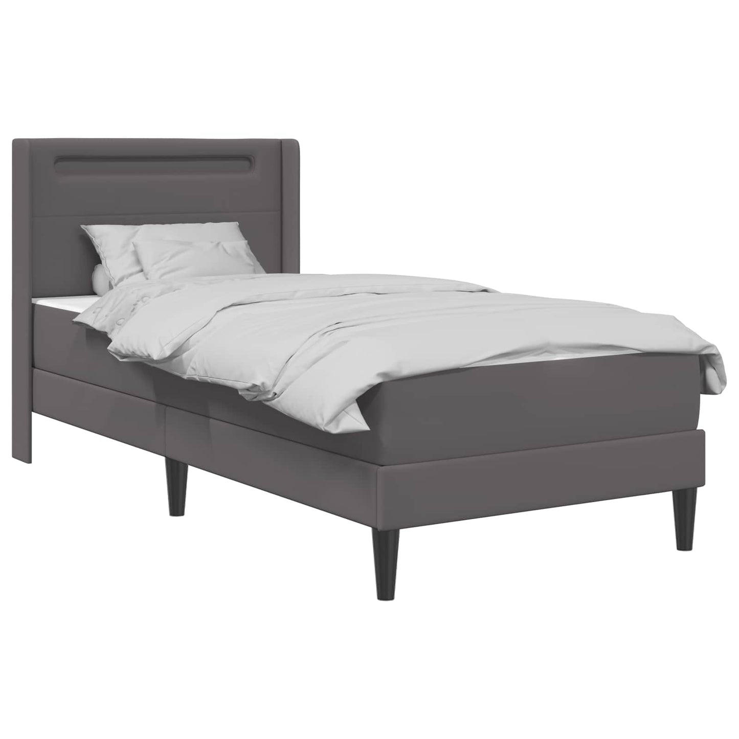 Struttura letto con materasso Grigio 90 x 200 cm Similpelle | homemem39