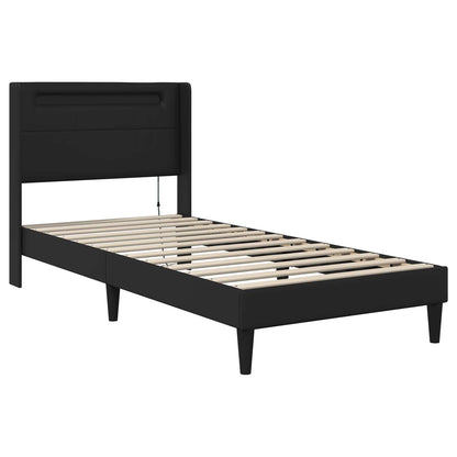 Struttura letto con materasso Nero 90 x 200 cm Similpelle | homemem39