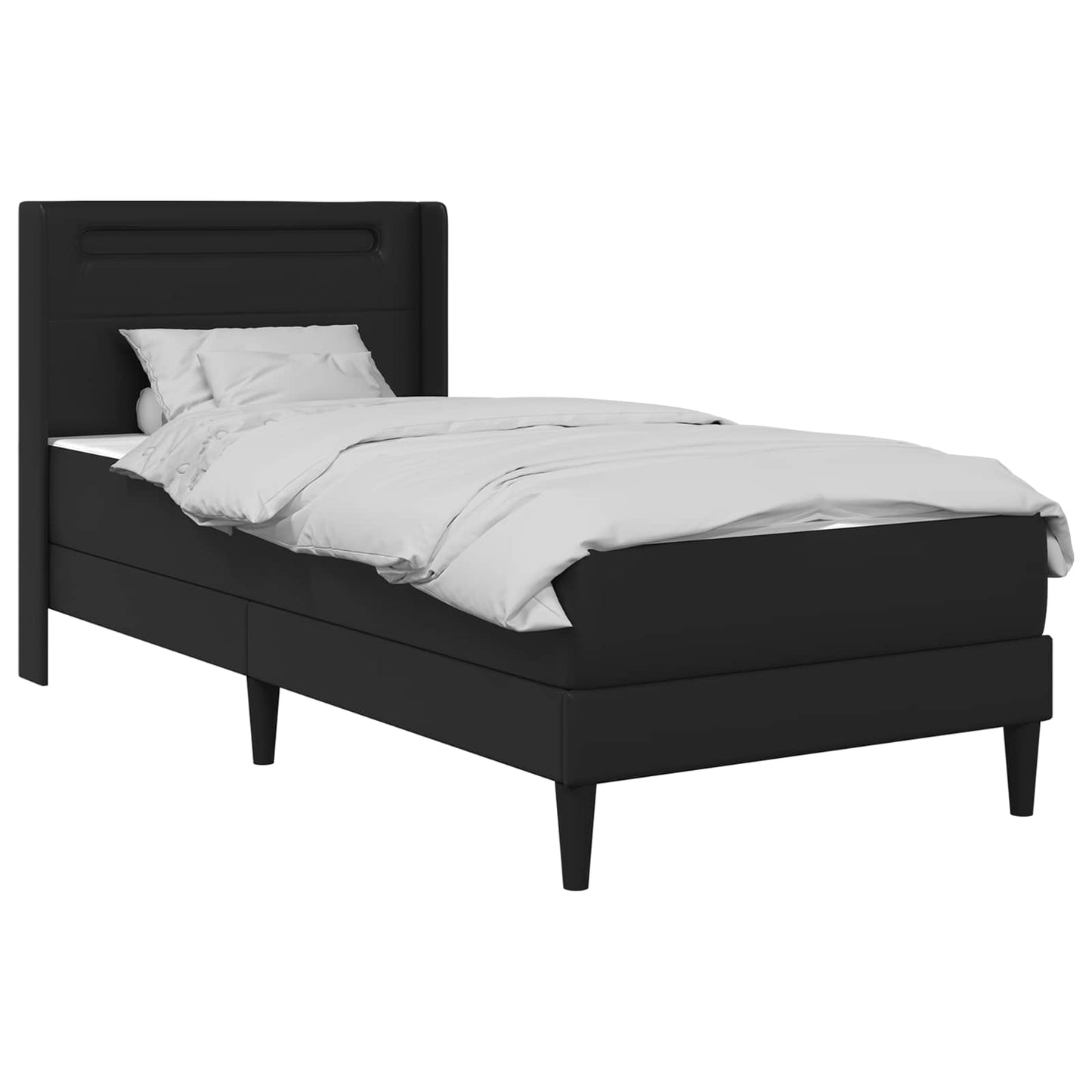 Struttura letto con materasso Nero 90 x 200 cm Similpelle | homemem39