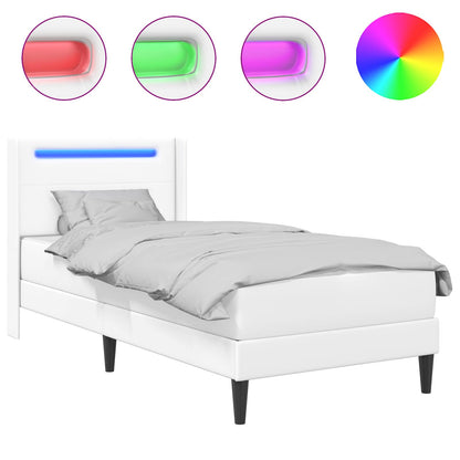 Struttura letto con materasso Bianco 90 x 200 cm Similpelle | homemem39