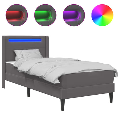 Struttura letto con materasso Grigio 100 x 200 cm Similpelle | homemem39