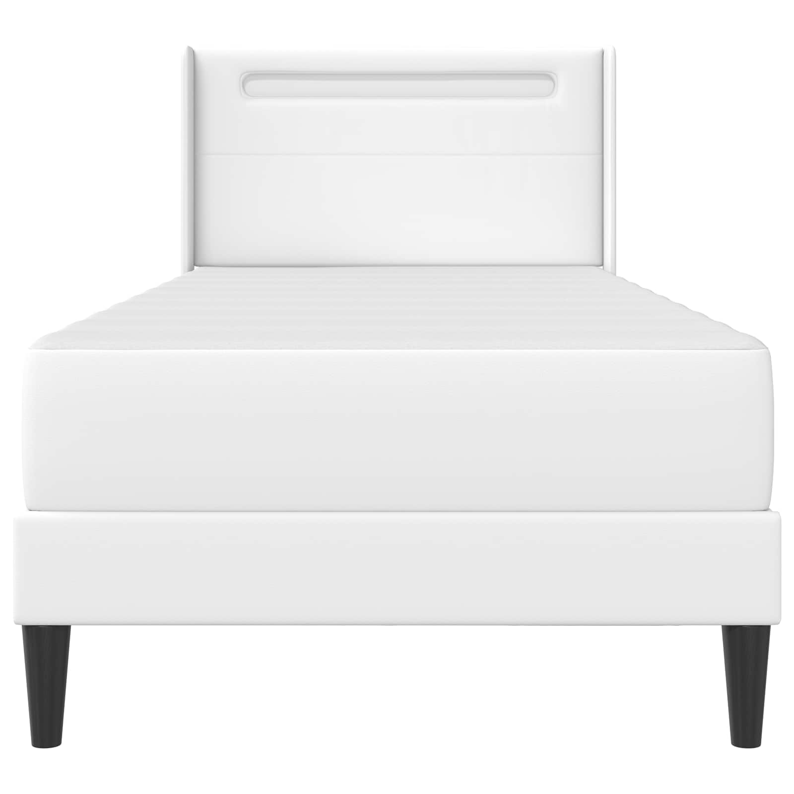 Struttura letto con materasso Bianco 100 x 200 cm Similpelle | homemem39