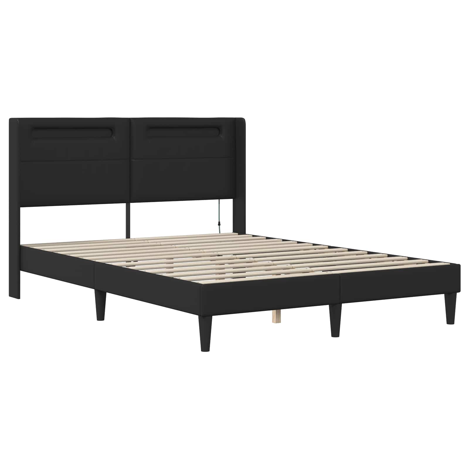 Struttura letto con materasso Nero 120 x 190 cm Similpelle | homemem39