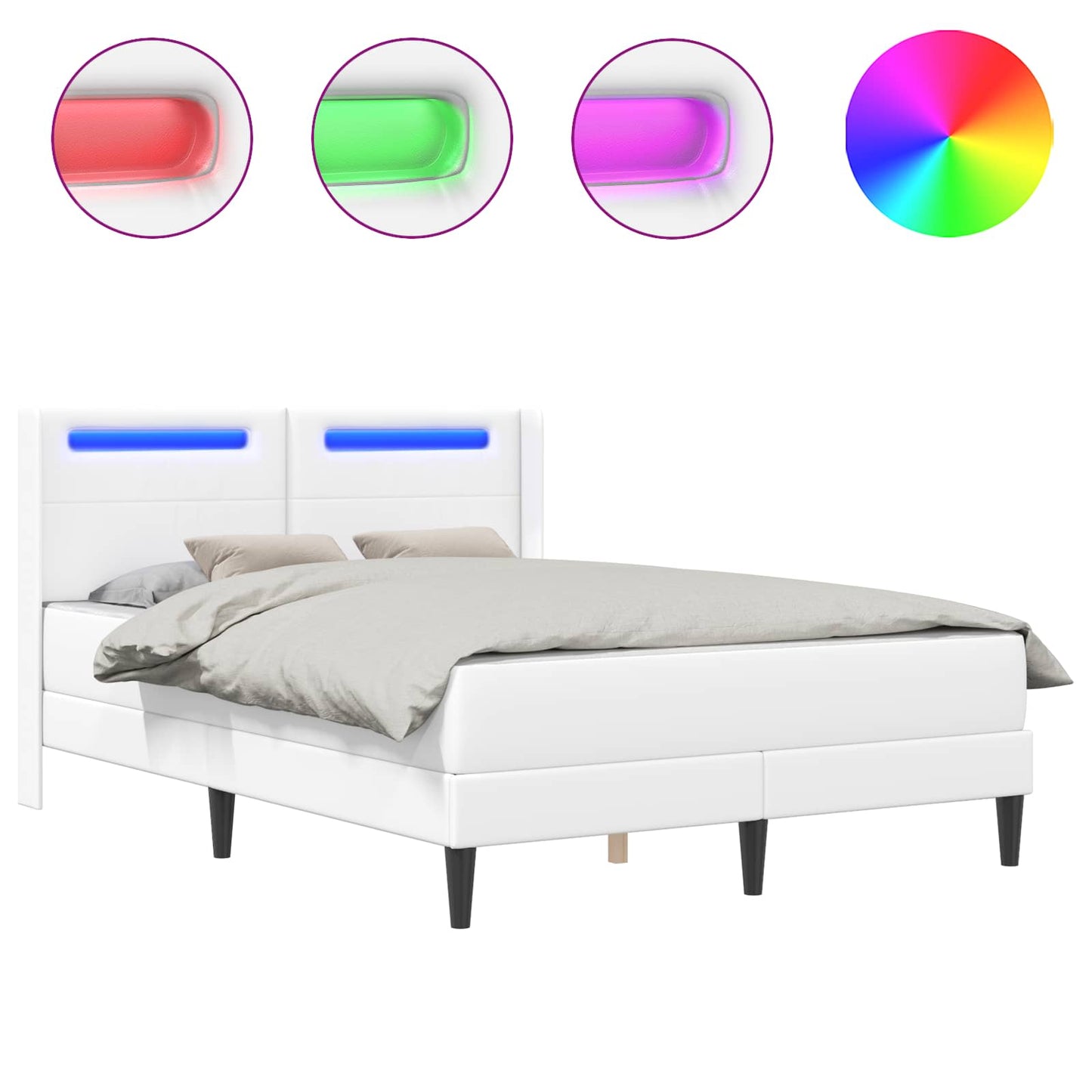Struttura letto con materasso Bianco 120 x 190 cm Similpelle | homemem39