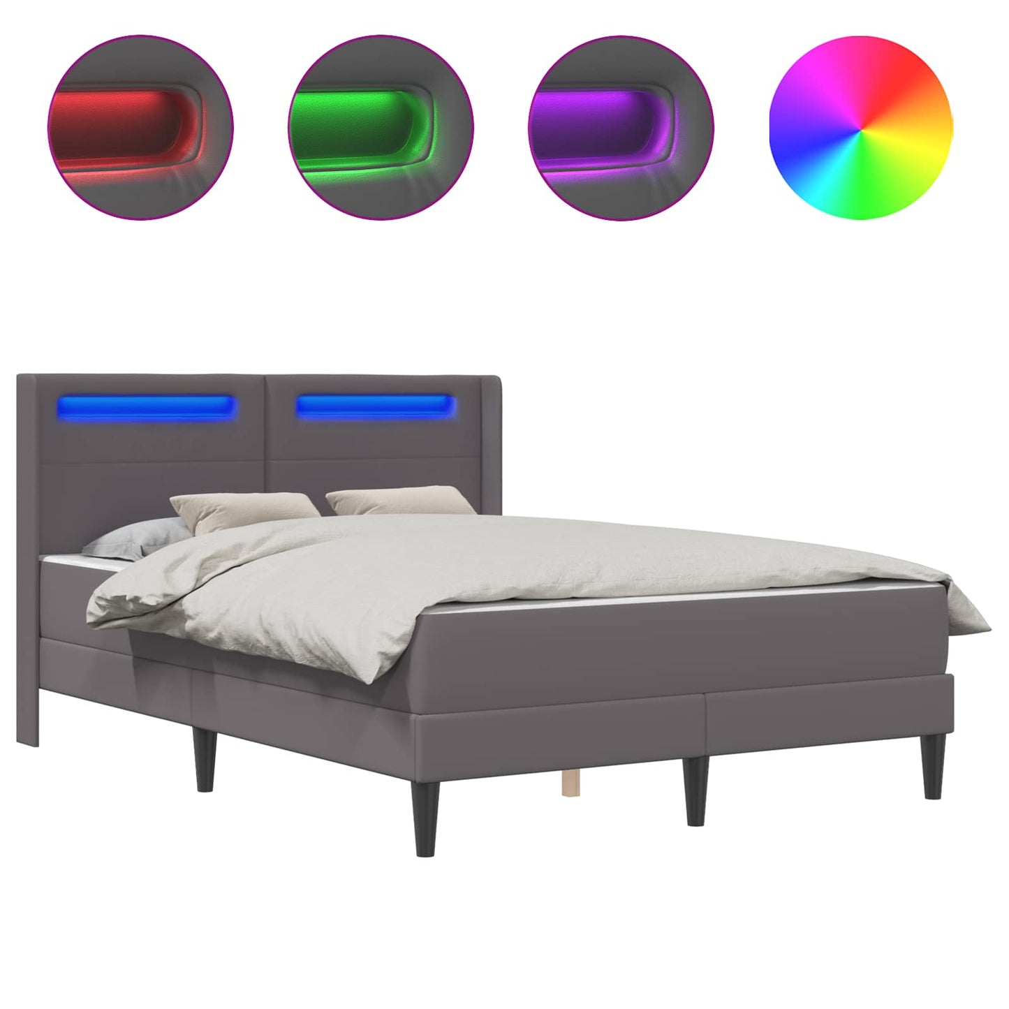 Struttura letto con materasso Grigio 120 x 200 cm Similpelle | homemem39
